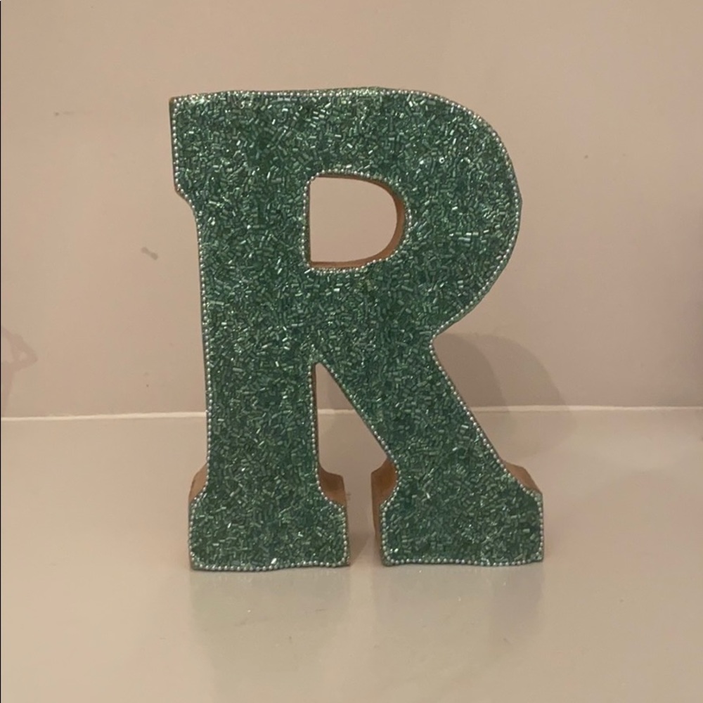 Initial “R” blue sparkly